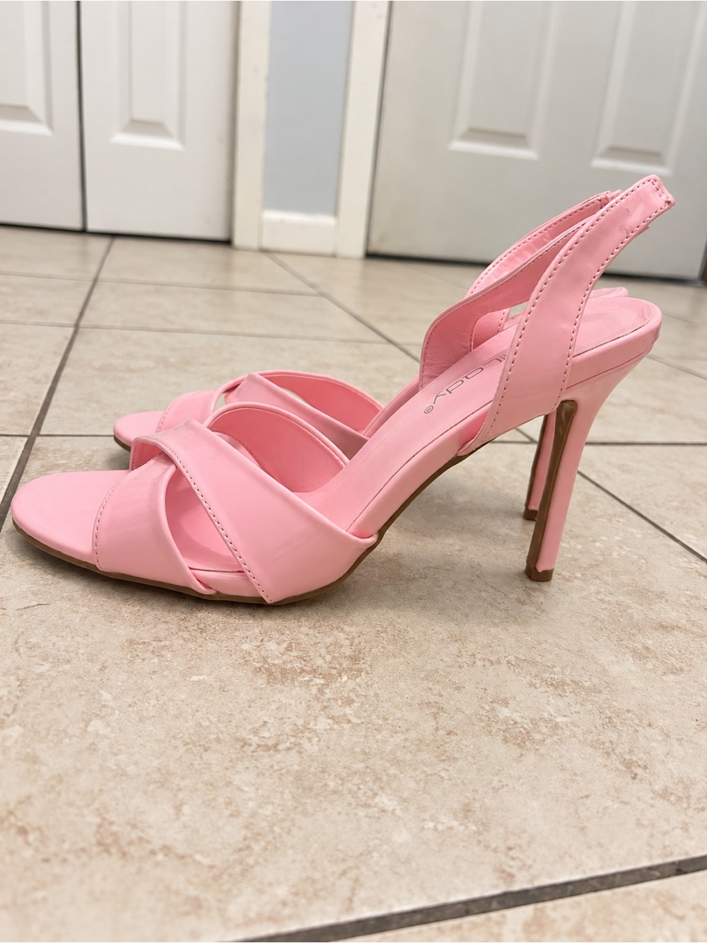 Unilady Pink Slingback Heeled Sandals